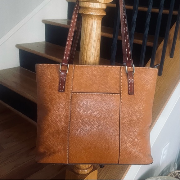 Dooney And Bourke Lexington Shopper Pebbled Leather Shoulder Tote Bag Camel Tan - Picture 5 of 16